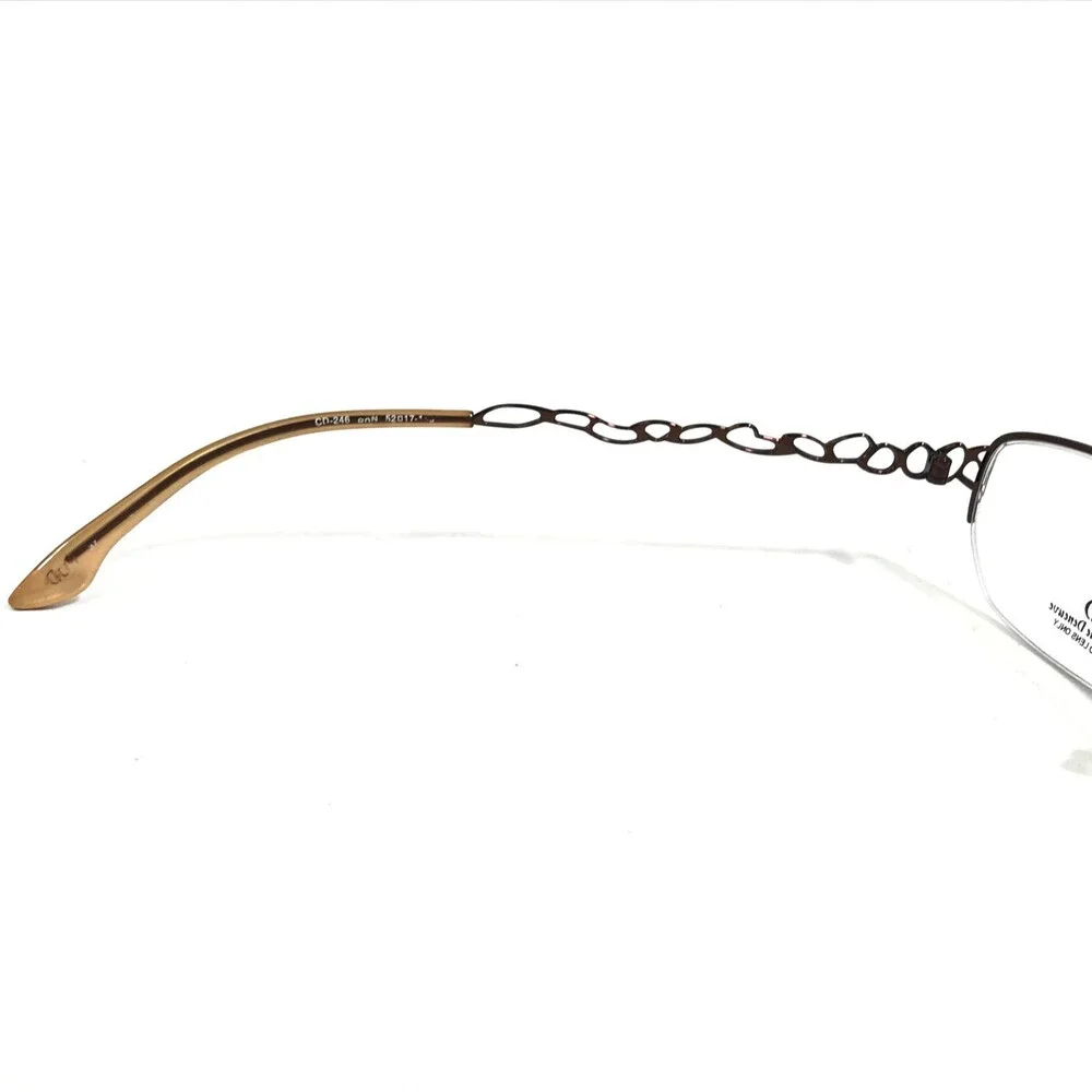 Catherine Deneuve CD-246 BRN Eyeglasses Frames Brown Oval Half Rim 52-17-135